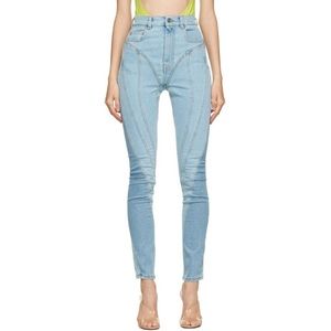 Mugler Blue Spiral Jeans